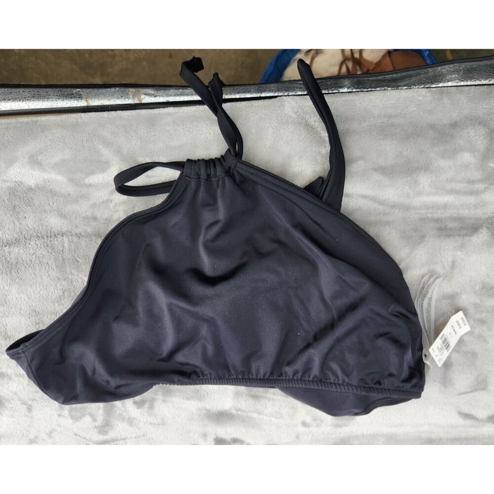 Victoria's Secret Black Large Maya Halter Bikini‎ Top NWT